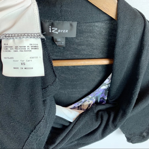 IZ Byer One Piece Ruffle Camisole Cardigan - Picture 3 of 8